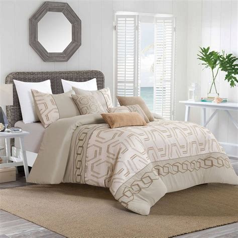 Libra Contemporary Jacquard Taupe Comforter Set 7 Piece Set Taupe