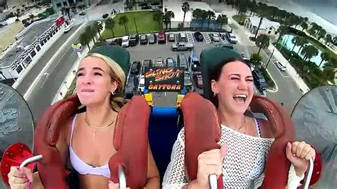 Girls Passing Out Funny Slingshot Ride Compilation 130 Video