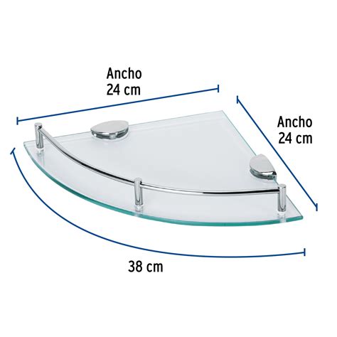 Juego de 4 repisas esquineras de vidrio Foset Accesorios Para Baño 47906