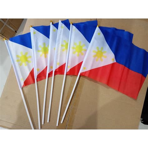 Small Philippine Flag Flaglets Flag Hand Stick With Plastic Stick