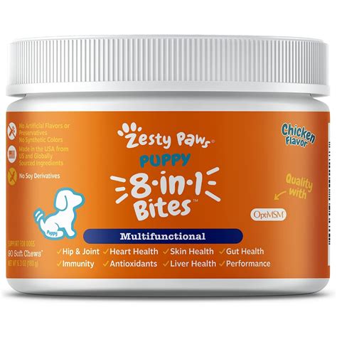 Zesty Paws Puppy 8 In 1 Multivitamin Bites W Vitamins Optimsm