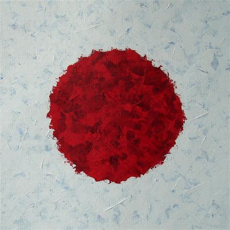 Items similar to ORIGINAL Modern Art Red Dot Painting Acrylic On Paper Red And White Decor Japan ...