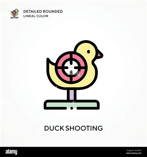 Duck Shooting Detailed Rounded Lineal Color Modern Vector Illustration