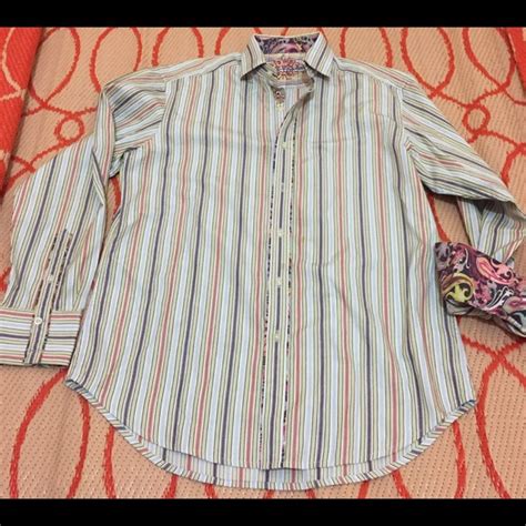 Robert Graham Shirts Robert Graham Blue Striped Shirt Cotton Flip