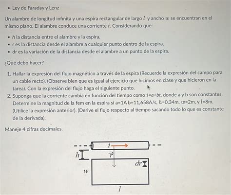 Solved Ley De Faraday Y Lenz Un Alambre De Longitud Infinita Chegg