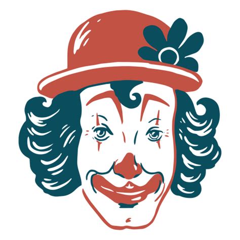 Diseño PNG Y SVG De Payaso Con Sombrero Y Una Flor En El Pelo Para