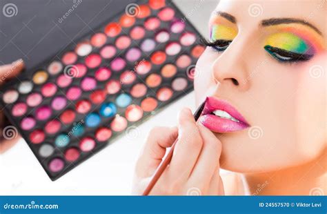 Make Up Lipstick Stock Photo Image Of Woman Beautician 24557570