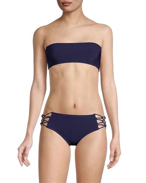 Michael Kors Bandeau Bikini Set In Blue Lyst