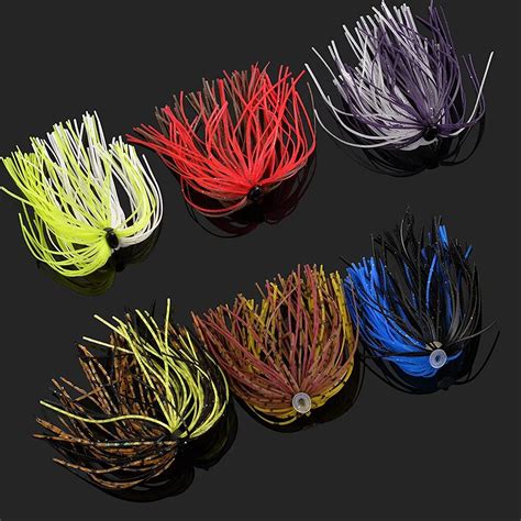 18Pcs Silicone Jig Skirts DIY Rubber Fishing Jig Head Lures 50 Strands