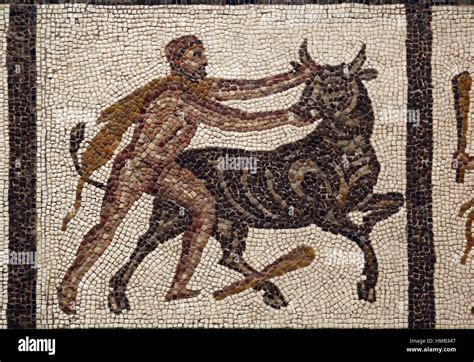 Roman Mosaic With The Labours Of Hercules Roman Mosaic The Labours Of