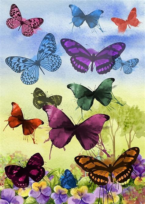 Colorful Butterfly Art By Holidayfashion Redbubble