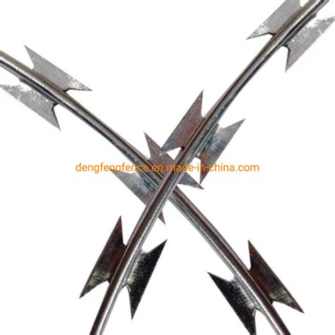 Anti Climb Razor Blade Concertina Barbed Wire Razor Wire Wall Barbed