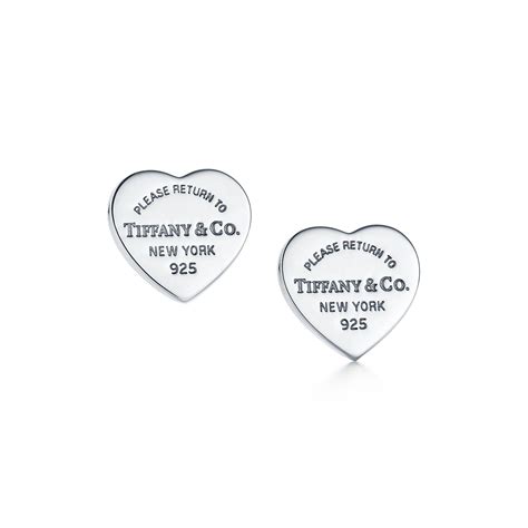 Return to Tiffany™ Heart Tag Stud Earrings in Silver, Mini | Tiffany ...