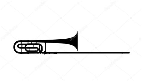 Silhouette of trombone - Stock Photo , #Ad, #trombone, #Silhouette, #Photo, #Stock #AD ...