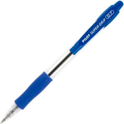 Caneta Esferográfica Pilot Super Grip Retrátil 0 7 Fina Azul 12