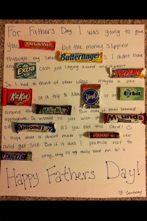 Fathers Day Card With Candy Bars Design Corral