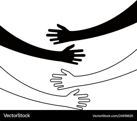 Hugging Hands Arm Embrace Belief Togetherness Vector Image