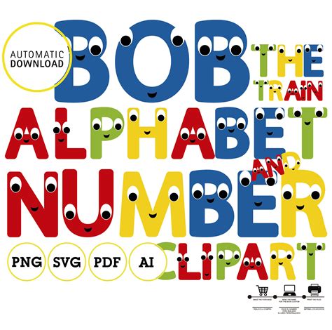 Bob The Train Alphabet Clipart Svg Pdf Ai Vector Printable Label The