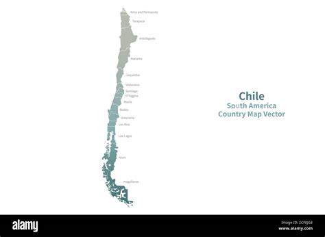 Mapa Vectorial De Chile Mapa Del País Serie Verde Imagen Vector De