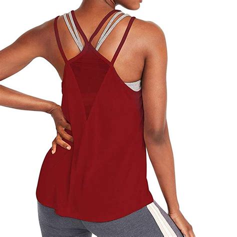 Women Yoga Sexy Activewear Mesh Backless Fitness Racerback Tank Tops Shirts