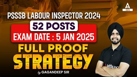 PSSSB Labour Inspector Strategy Exam Date 5 Jan 2025 Full Proof