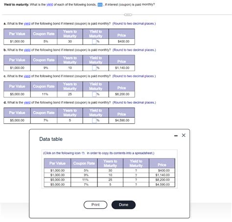 Solved Yield to maturity. What is the yield of each of the | Chegg.com