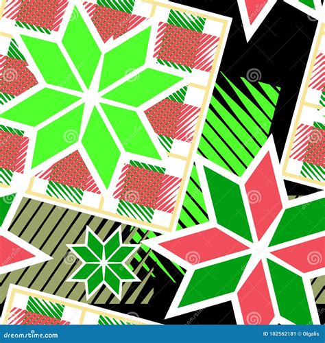 Checkered Christmas Seamless Pattern Stock Illustration Illustration