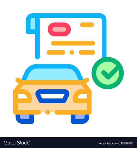 Checked Documents For Car Icon Outline Royalty Free Vector