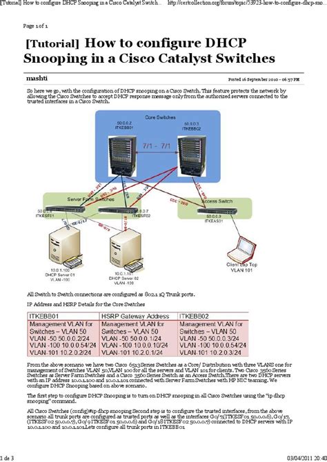 Tutorial How To Configure Dhcp Snooping In A Cisco Catalyst Switches