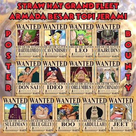 Jual Poster Bounty Armada Besar Topi Jerami Straw Hat Grand Fleet