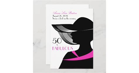 50 And Fabulous Art Deco Elegant 50th Birthday Invitation Zazzle