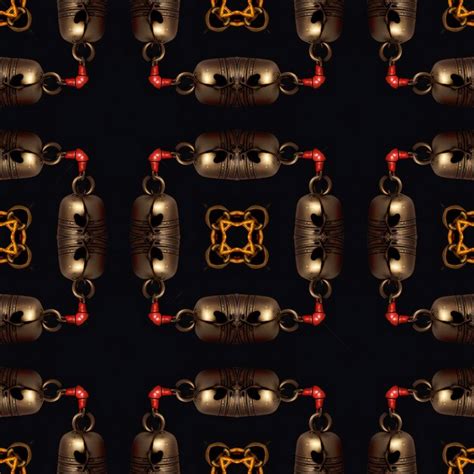 Premium Photo | Seamless pattern with gold jewelry on a black ...