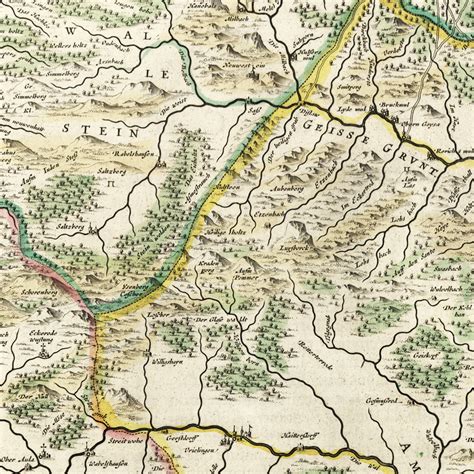 Historical map of Bad Hersfeld around 1647 reprint of the | Etsy