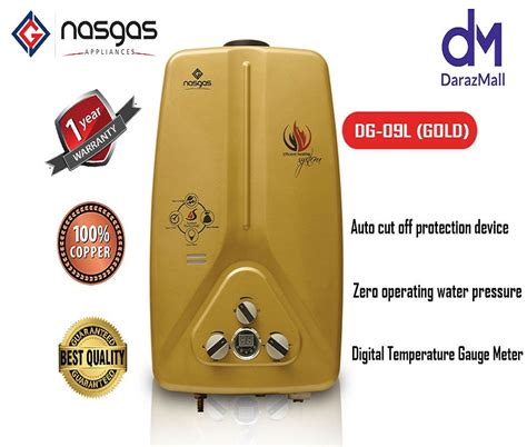 Nasgas DG 77 GOLD MODEL 7 Liter Instant Water Heater Natural Gas Geyser