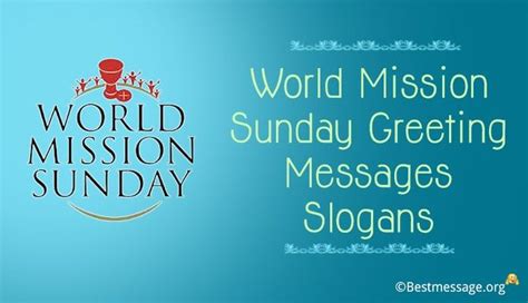 World Mission Sunday Message 2022, Slogans and Quotes | Sunday messages ...