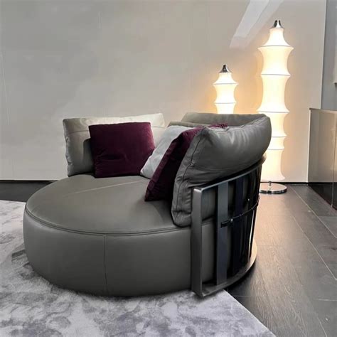 Rotating Light Luxury Leisure Sofa With Stainless Steel Frame By Ekar