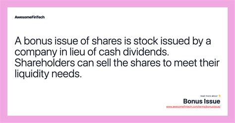 bonus issue awesomefintech blog