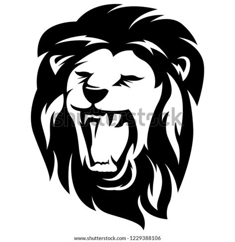 Modern Lion Logo Black White Style Stock Vector Royalty Free