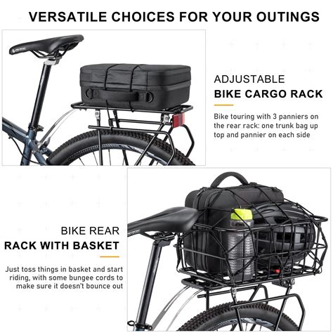 Cxwxc Rear Bike Rack With Basket Bike Cargo Rack For Disc Brakenon