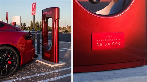 Tesla Installs Special Edition Ultra Red Supercharger As It Reaches