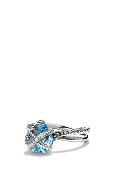 David Yurman Cable Wrap Ring With Semiprecious Stone And Diamonds