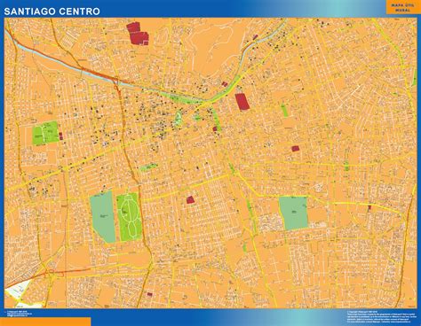 Santiago de Chile map from Chile | Canada Wall maps of the world ...