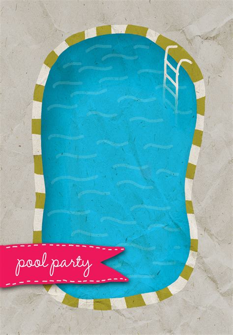 Blank Free Printable Pool Party Invitations Templates