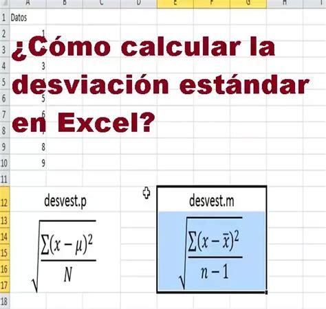 C Mo Calcular La Desviaci N Est Ndar En Excel Ecu