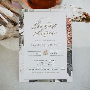 Kinsley Tropical Bridal Shower Invitation Template Boho Bridal Shower