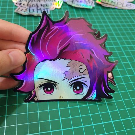 Jual Sticker Hologram Anime Besar Set 4 Pcs Demon Slayer Shopee