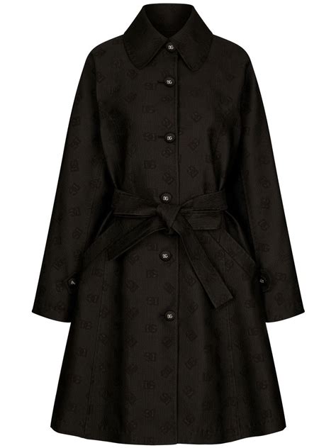 Dolce Gabbana Jacquard Belted Trench Coat Editorialist