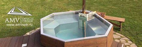 Купель из нержавейки с подогревом для улицы с печкой на дровах SPA ...