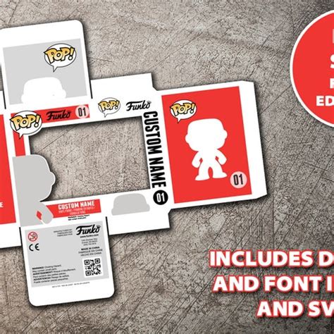 Funko Pop Template Box In Svg Funko Box Vector Funko Box Etsy