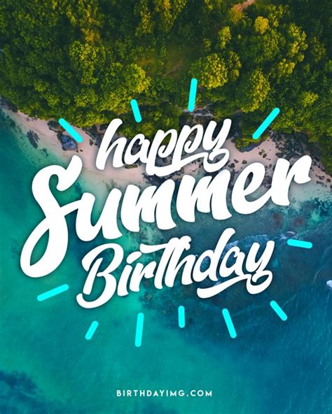 Free Summer Happy Birthday Image with Beach - birthdayimg.com